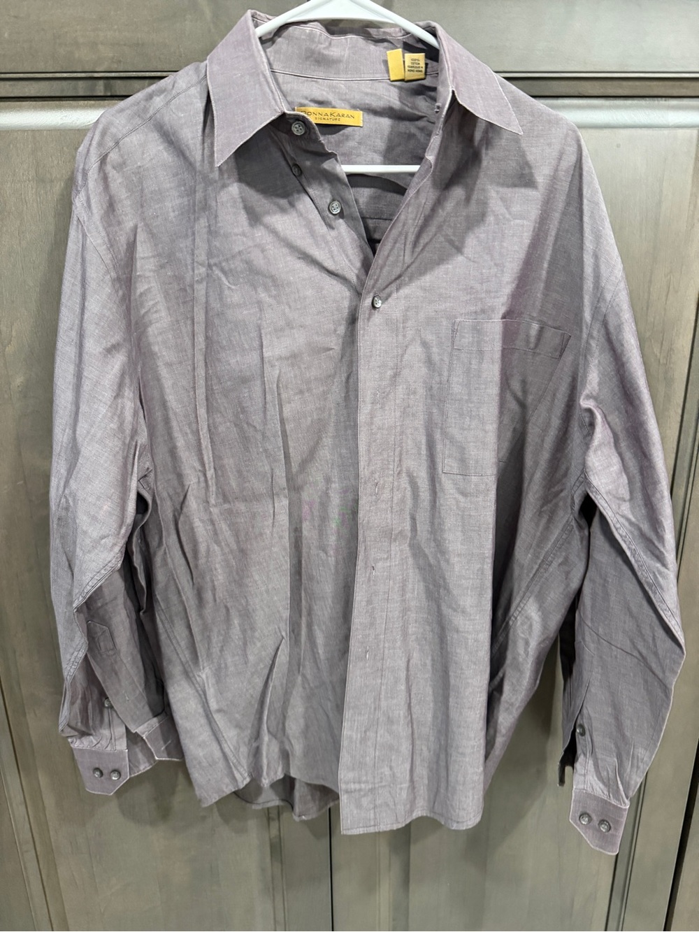 Donna Karan Light Lavender Casual Button-Down Shirt